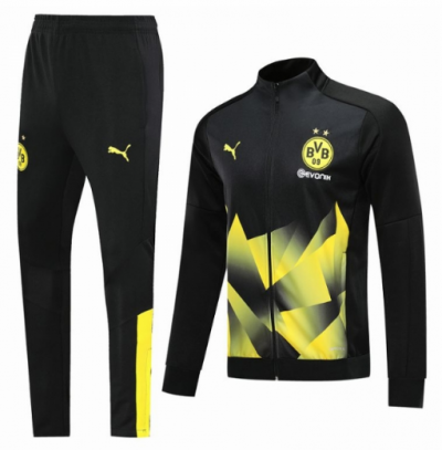 2019-20 Dortmund Black Yellow Training Kits Jacket and Pants