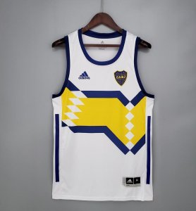 2020-21 Boca Juniors White Vest Soccer Jersey Shirt