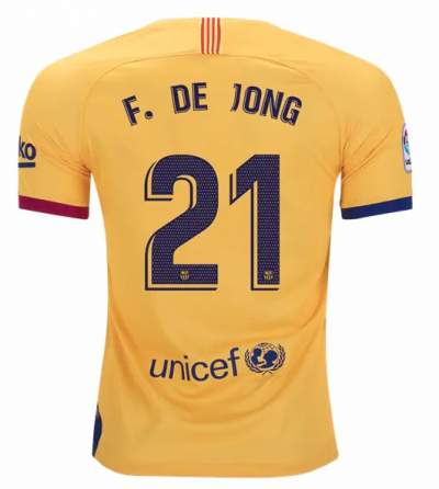 2019-20 Barcelona Away Soccer Jersey Shirt Frenkie de Jong #21