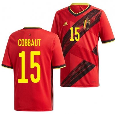 2020 EURO Belgium Home Soccer Jersey Shirt Elias Cobbaut #15