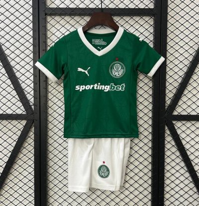 2025-26 Sociedade Esportiva Palmeiras Kids Home Soccer Kits Shirt With Shorts