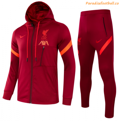 2021-22 Liverpool Red Training Kits Hoodie Jacket with Pants