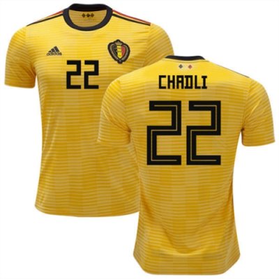 2018 World Cup Belgium Away Soccer Jersey Shirt Nacer Chadli #22