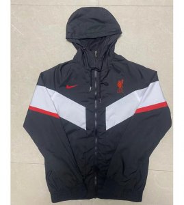2022-23 Liverpool Black Hoodie Windbreaker Jacket