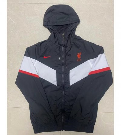 2022-23 Liverpool Black Hoodie Windbreaker Jacket