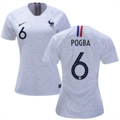 Women 2018 World Cup France Away Soccer Jersey Shirt Paul Pogba #6