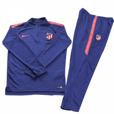 Youth 18-19 Atletico Madrid Blue Sweat Shirt Training Suit Kit