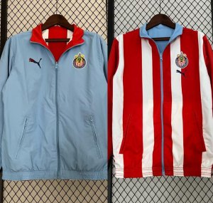 2023-24 Galatasaray Blue Red Reversible Windbreaker Trench Coat Jacket