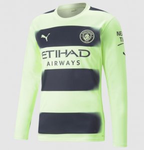 2022-23 Manchester City Long Sleeve Third Away Soccer Jersey Shirt