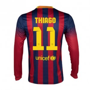 13-14 Barcelona #11 Thiago Home Long Sleeve Soccer Jersey Shirt 13-14 Barcelona #11 Thiago Home Long Sleeve Soccer Jersey Shirt