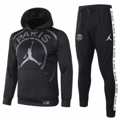 2020-21 Paris Jordan Black Training Suit Hoodie Shirt with Pants