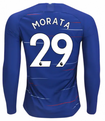 2018-19 Chelsea LS Home Soccer Jersey Shirt Alvaro Morata #29