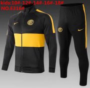 Kids 2019-20 Inter Milan Black Jacket and Pants Training Kits