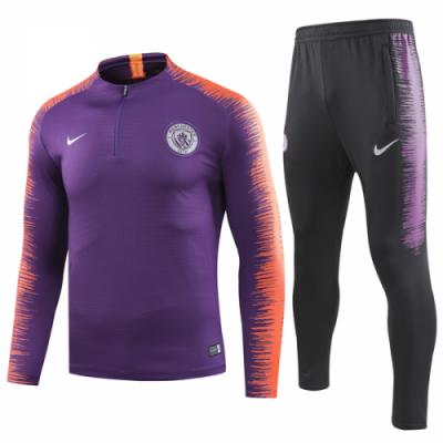 18-19 Manchester City Purple Sweat Shirt Kit(Top+Trouser)