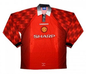 1996-97 Manchester United Retro LS Home Soccer Jersey Shirt