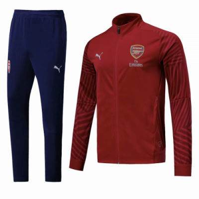 2018-19 Arsenal Red&Navy High Neck Collar Jacket training suit with pants