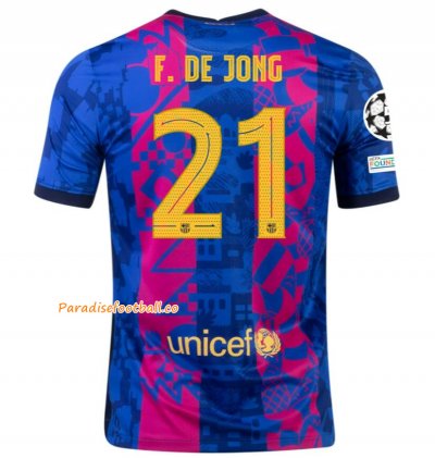 2021-22 Barcelona Third Away Soccer Jersey Shirt with FRENKIE DE JONG 21 UCL printing