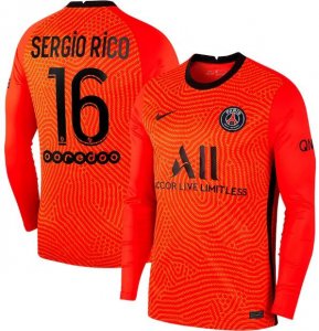 2020-21 PSG Orange Goalkeeper Long Sleeve Soccer Jersey Shirt Sergio Rico 16