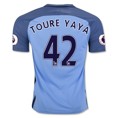 2016-17 Manchester City 42 TOURE YAYA Home Soccer Jersey