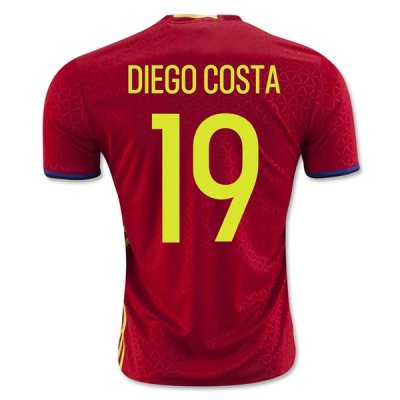 2016 Spain DIEGO COSTA #19 Home Soccer Jersey