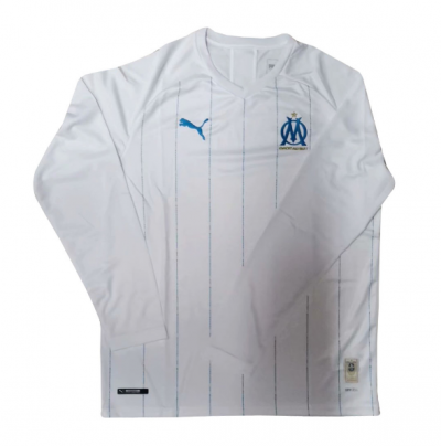 2019-20 Olympique Marseille Long Sleeve Home Soccer Jersey Shirt