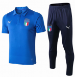 2019 Italy Blue Polo Kits Shirt + Pants