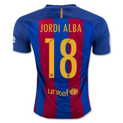 2016-17 Barcelona 18 JORDIA ALBA Home Soccer Jersey