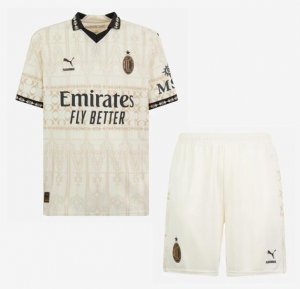 2023-24 AC Milan Kids Fourth Away Soccer Kits Shirt with Shorts