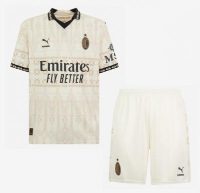 2023-24 AC Milan Kids Fourth Away Soccer Kits Shirt with Shorts