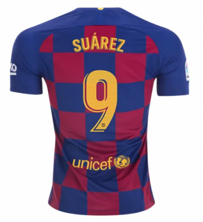 2019-20 Barcelona Home Soccer Jersey Shirt Luis Suarez #9