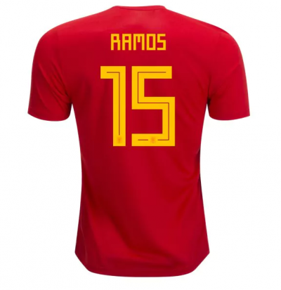 2018 World Cup Spain #15 RAMOS Home Soccer Jersey Shirt