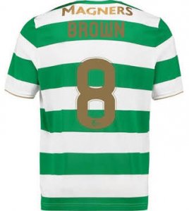 2017-18 Celtic Brown #8 Home Soccer Shirt