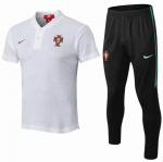 2019 Portugal White Polo Kits Shirt + Pants
