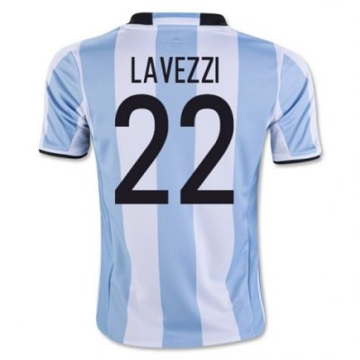 2016 Argentina Lavezzi 22 Home Soccer Jersey
