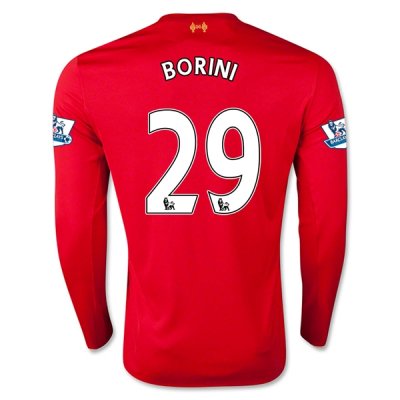 2015-16 Liverpool BORINI #29 LS Home Soccer Jersey
