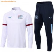 2021-22 Manchester City White Training Kits Sweatshirt with Pants