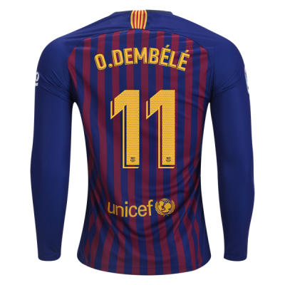 2018-19 FC Barcelona LS Home Soccer Jersey Shirt Ousmane Dembele #11