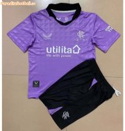 2021-22 Glasgow Rangers Kids Third Away Soccer Kits Shirt With Shorts