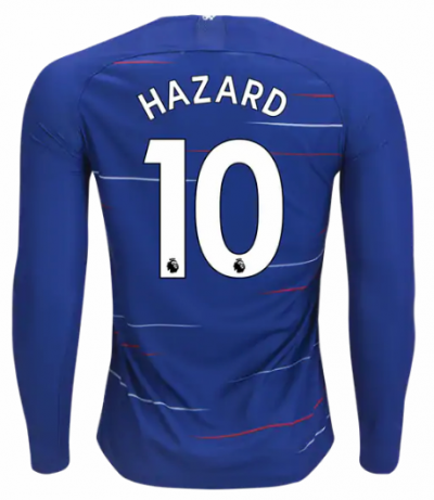 2018-19 Chelsea LS Home Soccer Jersey Shirt Eden Hazard #10