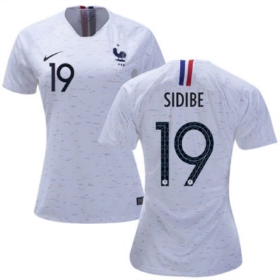 Women 2018 World Cup France Away Soccer Jersey Shirt Djibril Sidibe #19