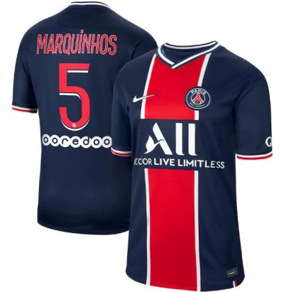 2020-21 PSG Home Soccer Jersey Shirt Marquinhos 5