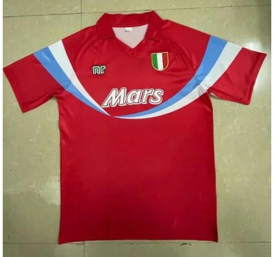1990-91 Napoli Retro Red Away Soccer Jersey Shirt