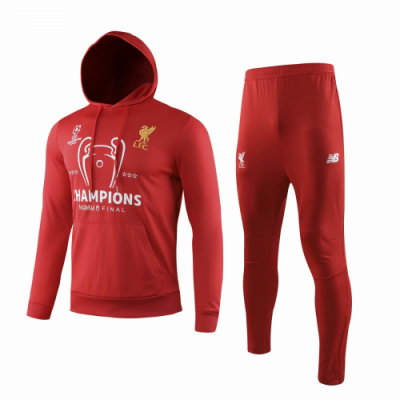 2019-20 Liverpool Champions Red Hoodie Jacket Training Kits with pants