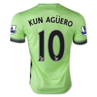 2015-16 Manchester City KUN AGUERO #10 Third Soccer Jersey