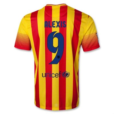 13-14 Barcelona #9 ALEXIS Away Soccer Jersey Shirt
