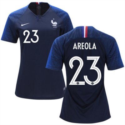 Women 2018 World Cup France Home Soccer Jersey Shirt Alphonse Areola #23