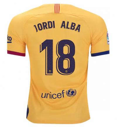 2019-20 Barcelona Away Soccer Jersey Shirt Jordi Alba #18