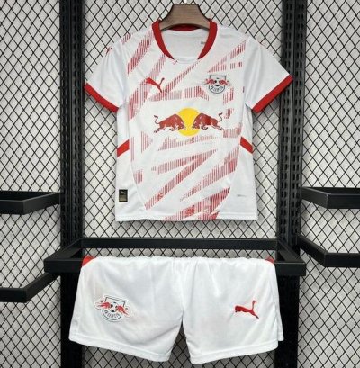 Kids RB Leipzig 2024-25 Home Soccer Kits Shirt With Shorts