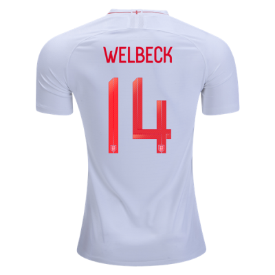 2018 World Cup England Danny Welbeck #14 Home Soccer Jersey