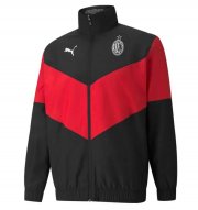2021-22 AC Milan Black Red Windbreaker Hoodie Jacket